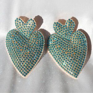 ✨For Love and Lemons Adela Rhinestone Heart Earrings